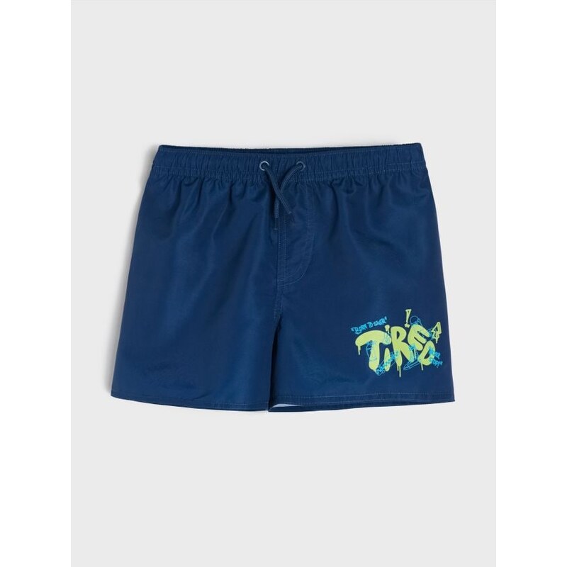 Sinsay - Kúpacie šortky s potlačou - tmavomodrá 67479558