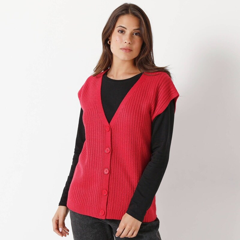 Vesta na gombíky malinová 054 Blancheporte 65217668