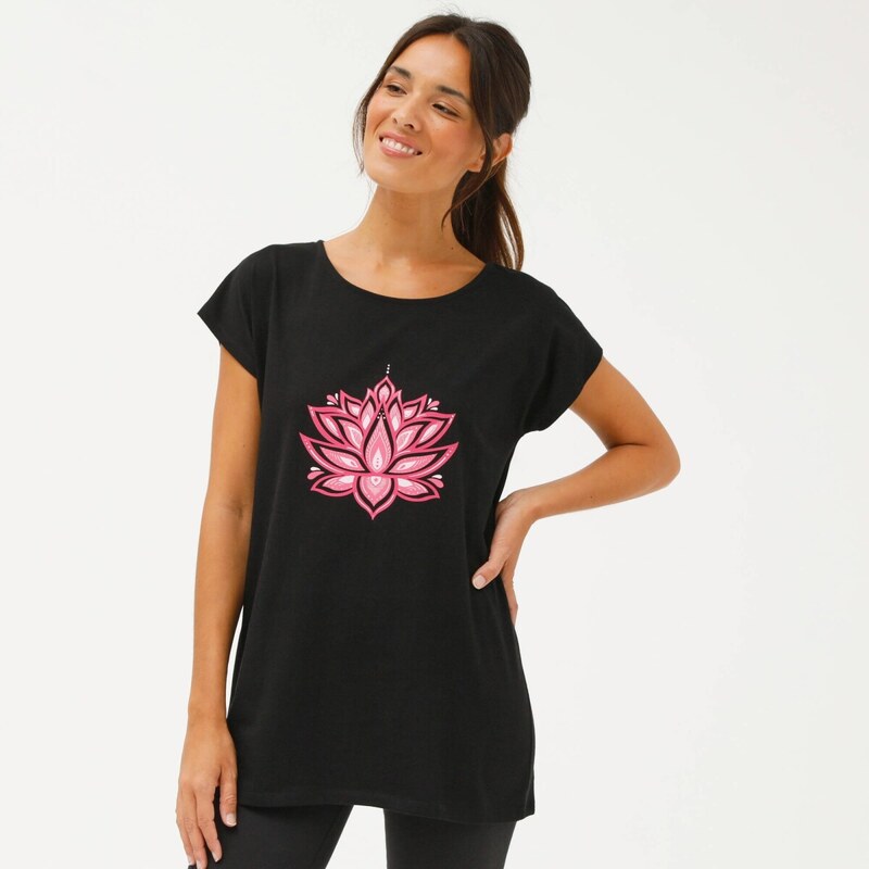 Tunika s potlačou čierna/ružová 040 Blancheporte 67484476