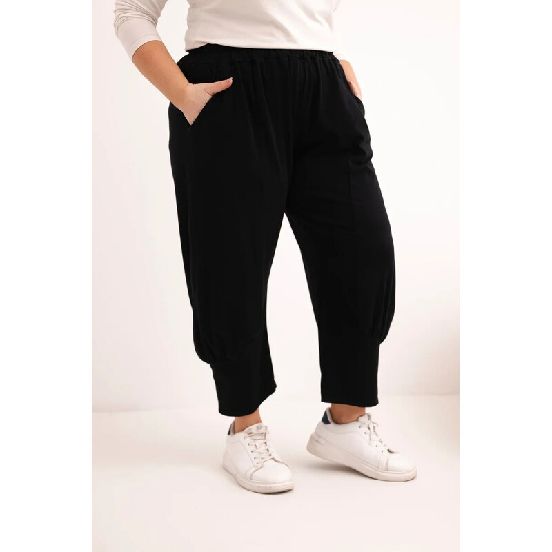 K-Fashion Dámske plus veľkosť nohavice s nízkym sedom a elastickým 67439033