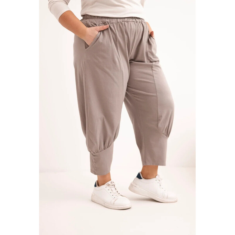 K-Fashion Dámske plus veľkosť nohavice s nízkym sedom a elastickým 67439032