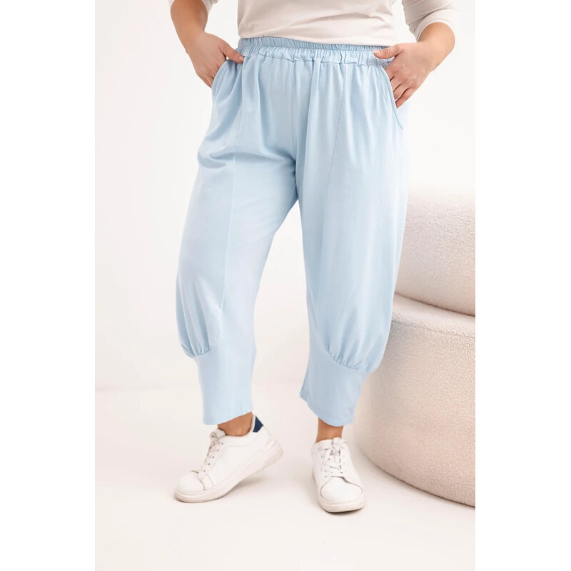 K-Fashion Dámske plus veľkosť nohavice s nízkym sedom a elastickým 67439028