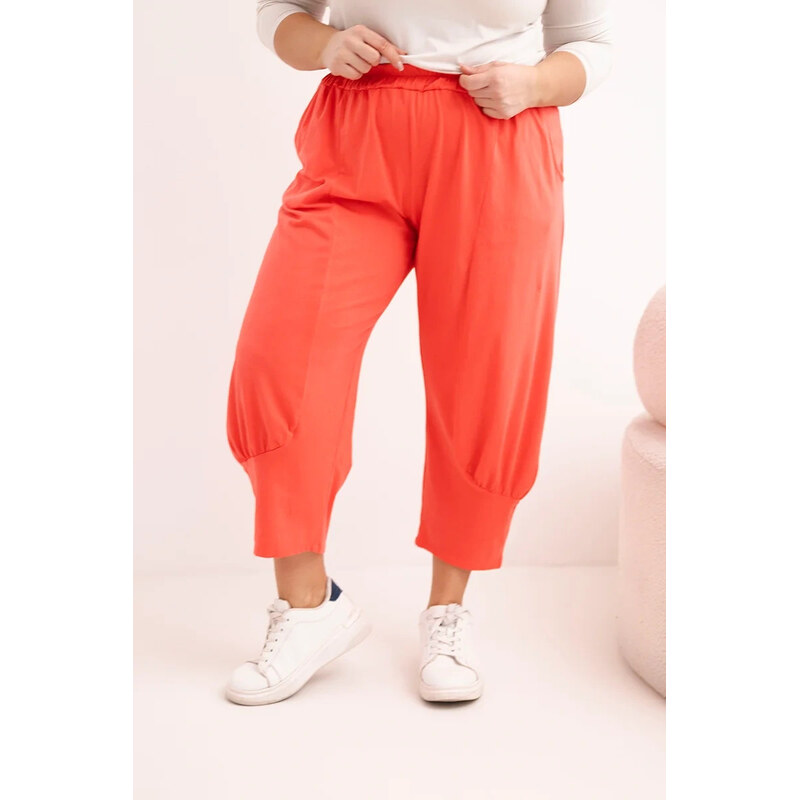 K-Fashion Dámske plus veľkosť nohavice s nízkym sedom a elastickým 67439029