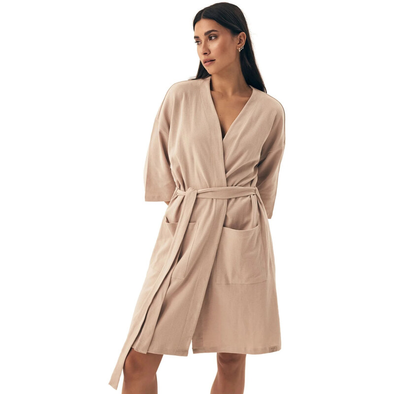 Dámsky župan 42779 Nilsa beige - HENDERSON 67488328