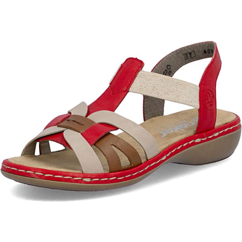 Dámske sandále RIEKER 65918-33 červená S6 67488500