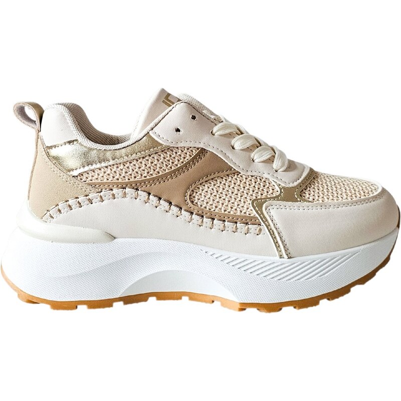 Tenisky na platforme Laura Biagiotti Calf Ivory-Sand 67489786