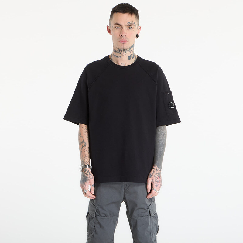 Tričko C.P. Company Light Fleece Short Sleeve Sweatshirt Black L 67491934