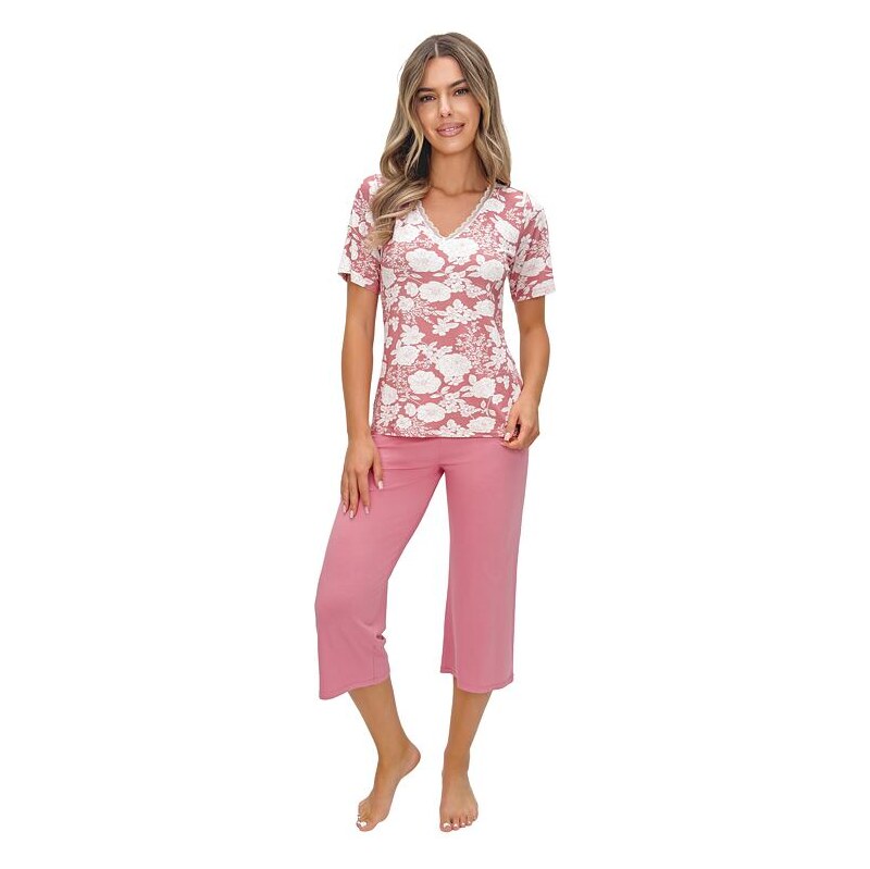 Donna Dámske pyžamo Tina 3/4 ružové 67490028