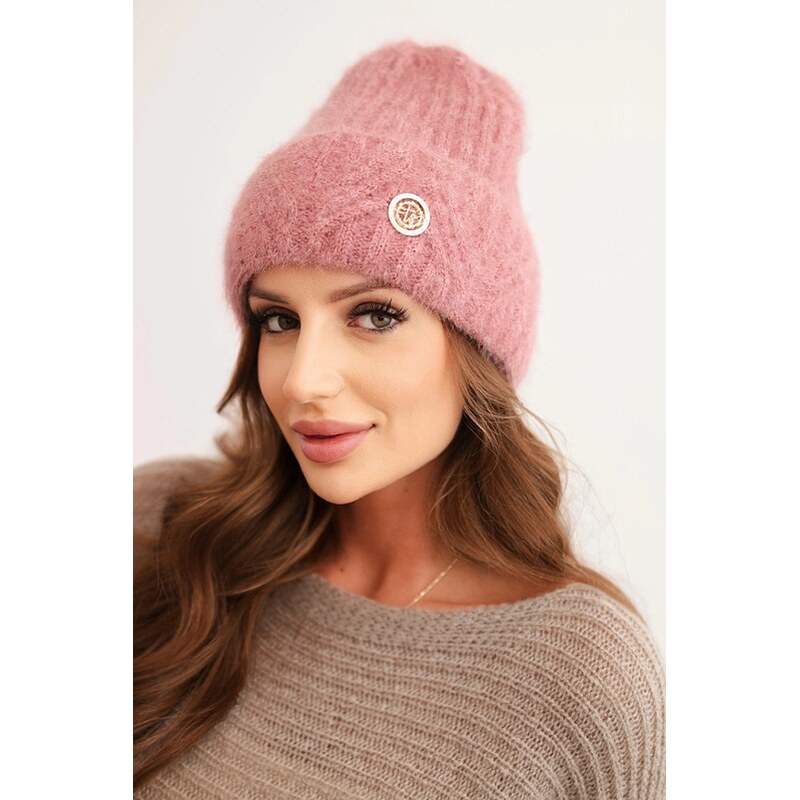 Polski Kesi Dámska zimná čiapka z huňatej priadze a s elegantným 66045211