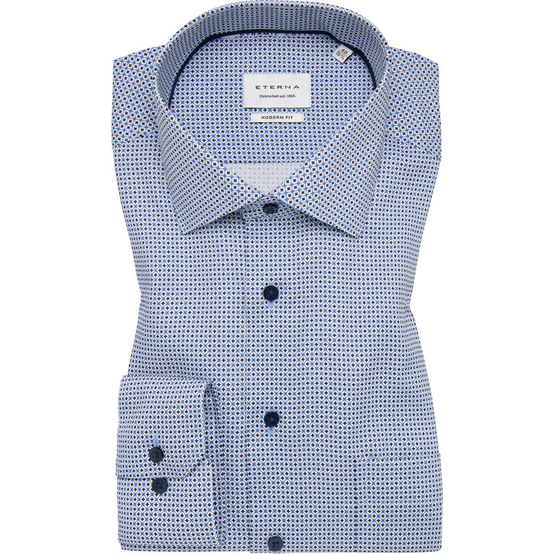 Svetlomodrá bavlnená pánska košeľa ETERNA Modern fit s potlačou 67492006