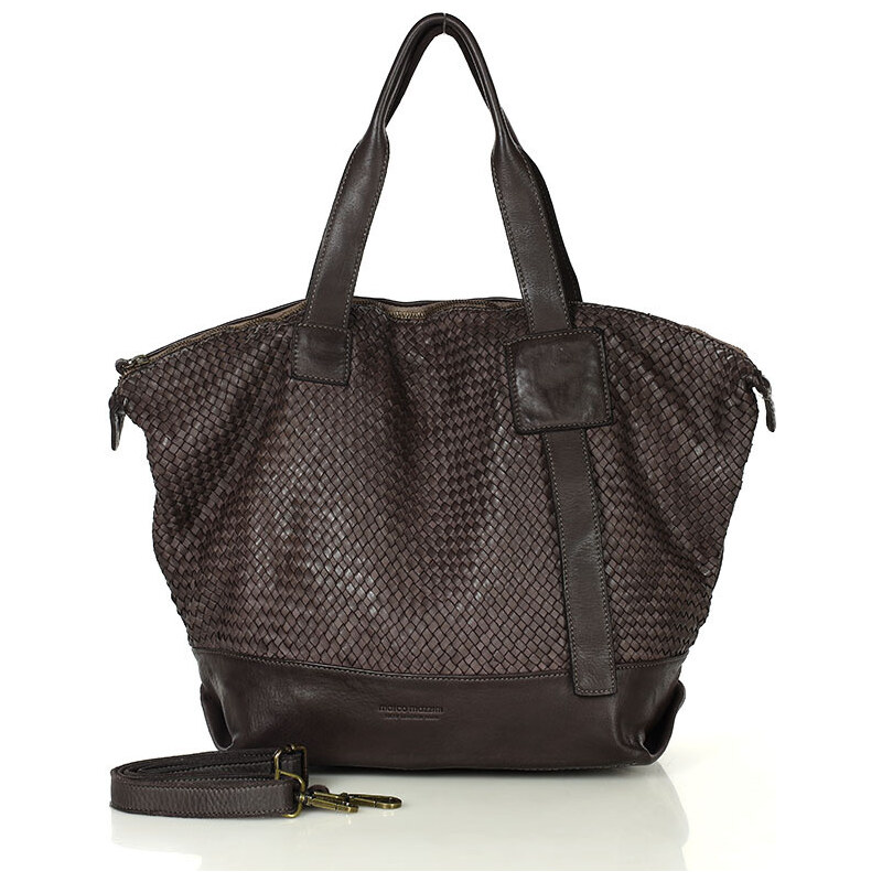 Marco Mazzini Pletená shopper kabelka z mäkkej talianskej kože | 67492060