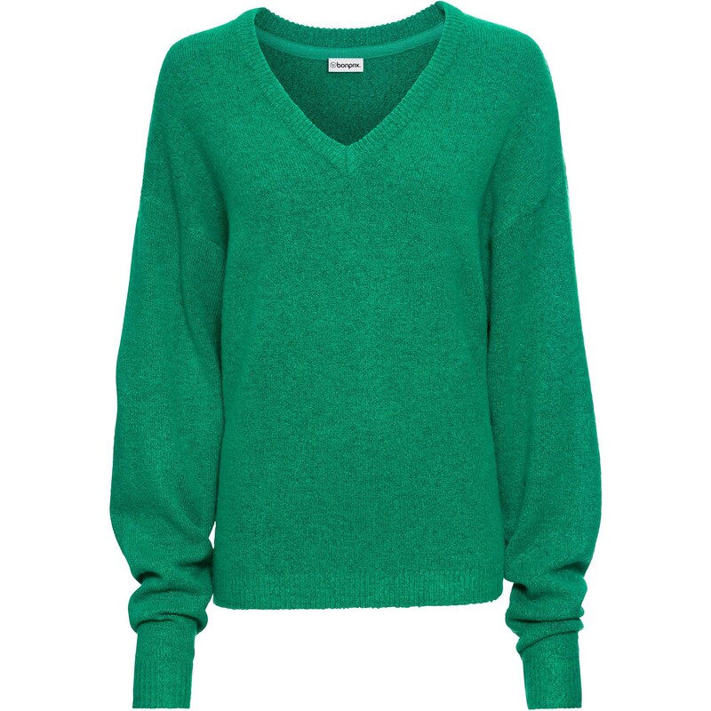 bonprix Pletený pulóver, oversize, farba zelená 45187274