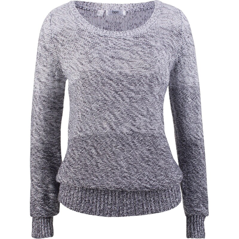 bonprix Pulóver, hrubo pletený, s farebným prelivom, farba šedá 44789253