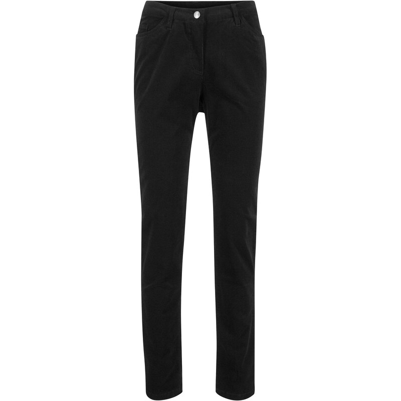 bonprix Strečové kordové nohavice, slim fit, farba čierna 44789281