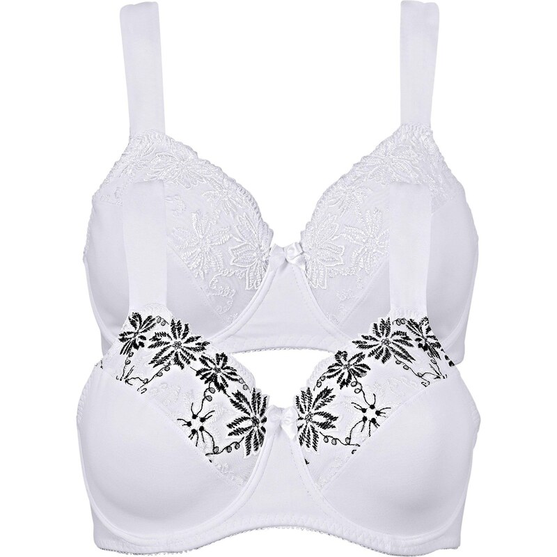 bonprix Podprsenka s kosticami, s vystuženými ramienkami (2 ks), farba 44731948