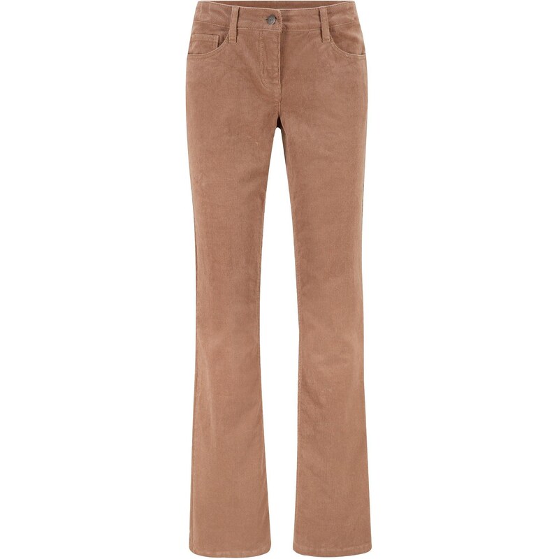 bonprix Strečové kordové nohavice, rozšírené, farba hnedá 44732551