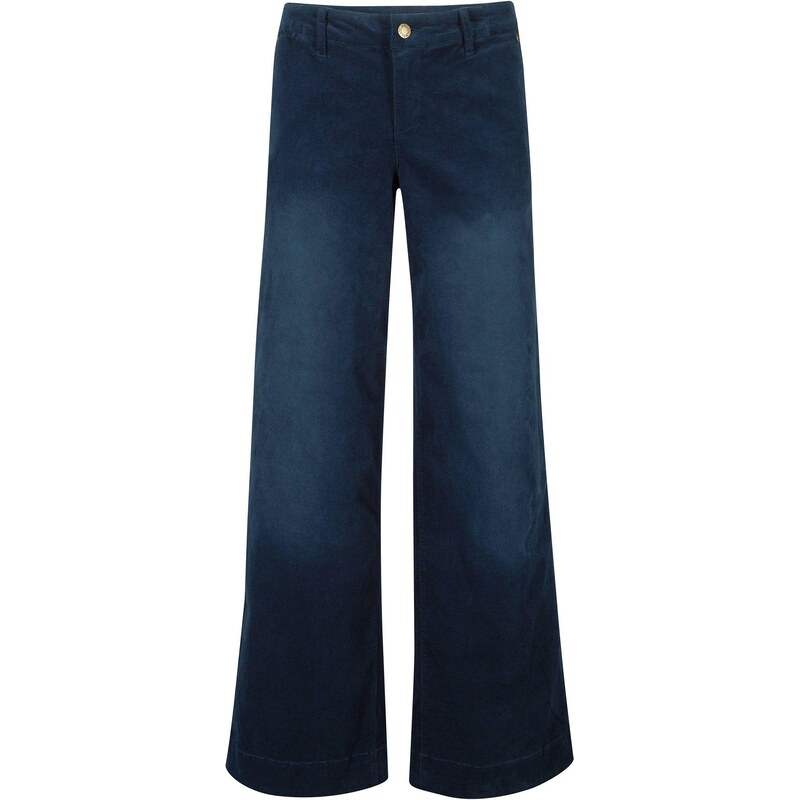bonprix Strečové kordové nohavice, Wide, farba modrá 45530762