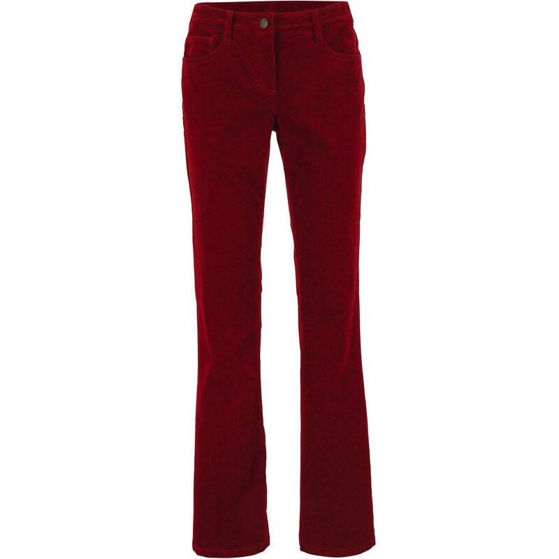 bonprix Strečové kordové nohavice, rozšírené, farba červená 44789652