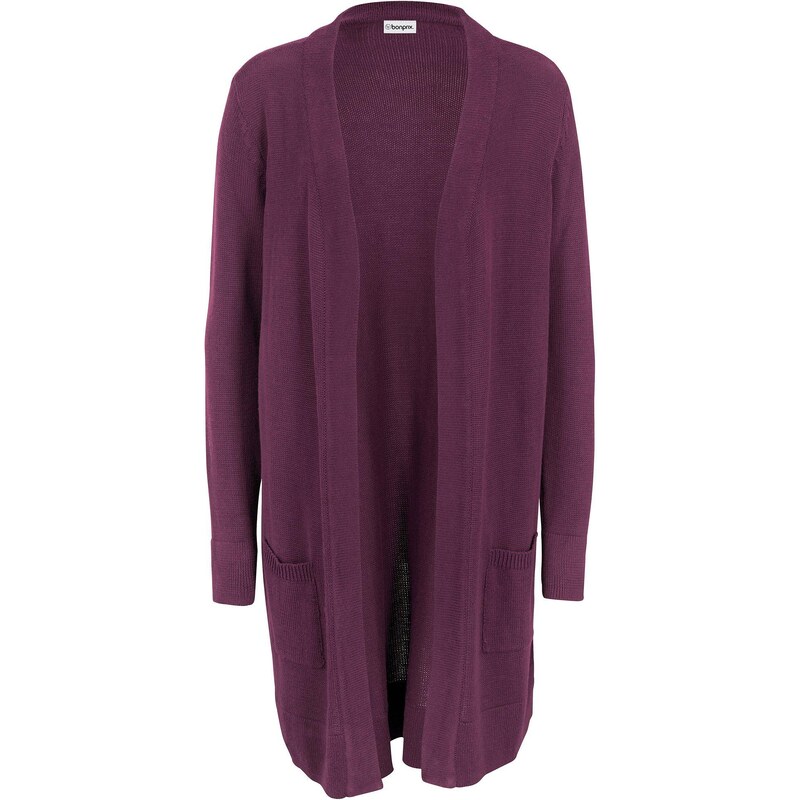 bonprix Dlhý pletený sveter, dlhý rukáv, farba fialová 44734277
