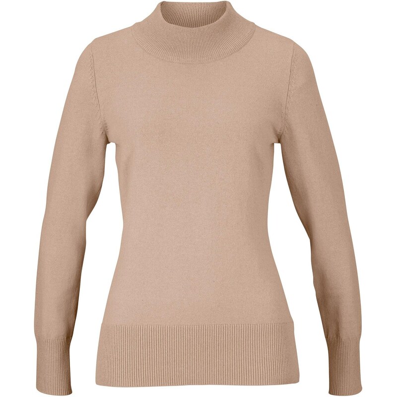 bonprix Pulóver, basic, so stojačikom a recyklovanou bavlnou, farba 44736060