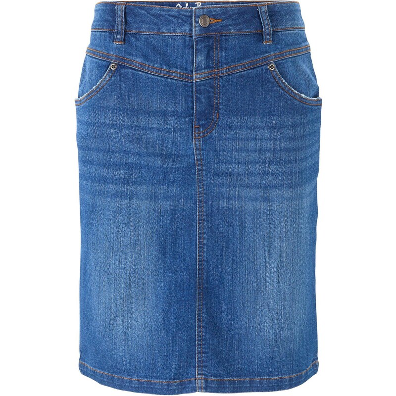 bonprix Strečová džínsová sukňa, farba modrá 44790903
