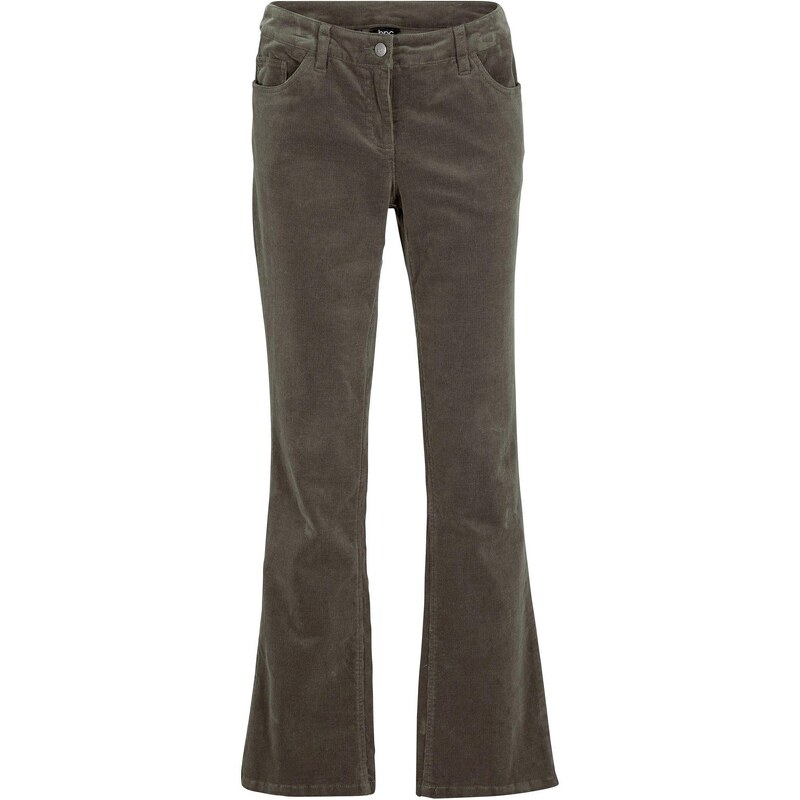 bonprix Strečové kordové nohavice, rozšírené, farba zelená 47366703