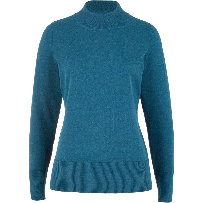 bonprix Pulóver, basic, so stojačikom a recyklovanou bavlnou, farba 62422686