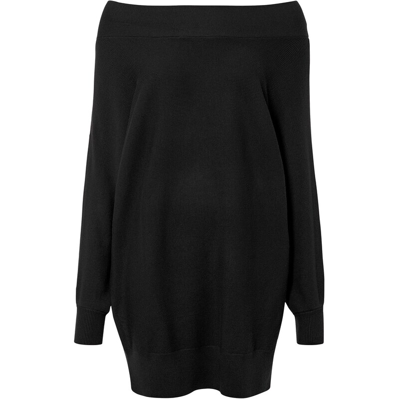 bonprix Pulóver s odhalenými plecami, farba čierna 45359519