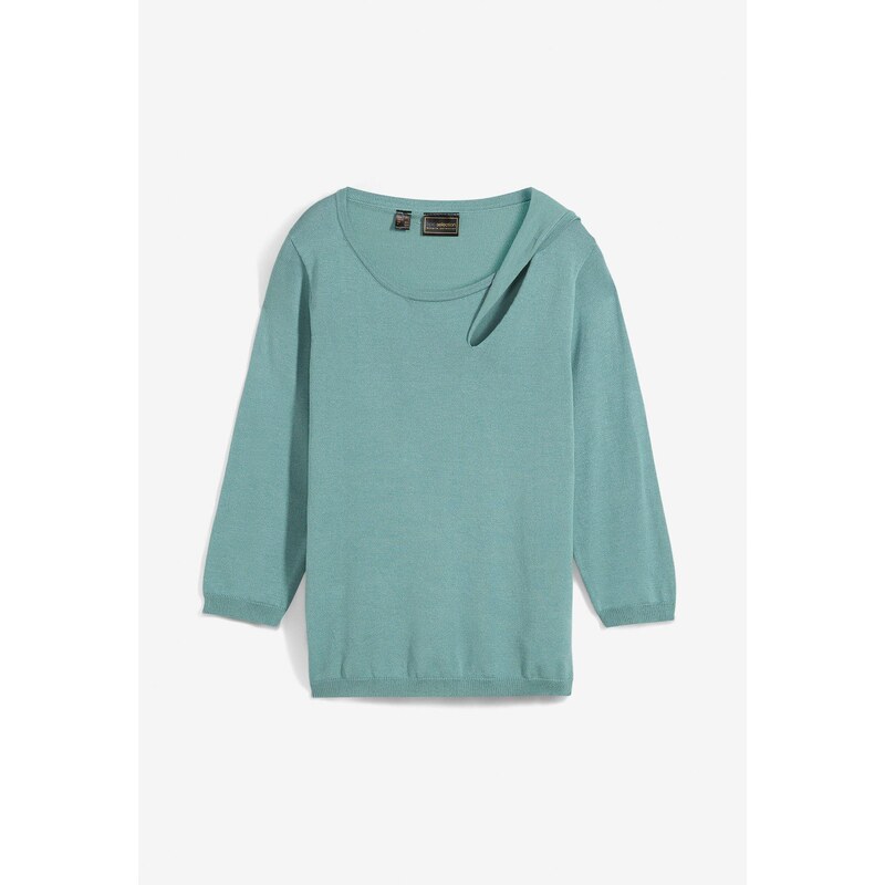 bonprix Jemne pletený pulóver z viskózového mixu, farba modrá 57185787