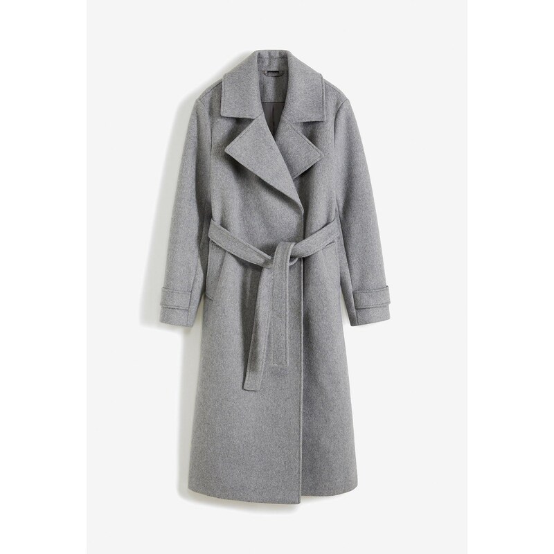 bonprix Kabát vo vlnenom vzhľade, farba šedá 61872770