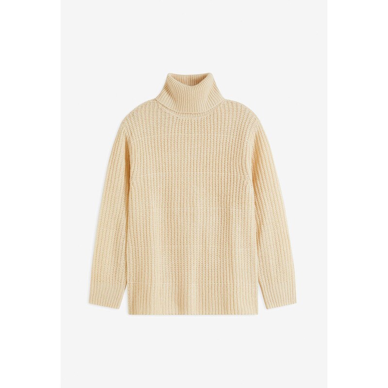 bonprix Pletený rolák, farba béžová 58487059