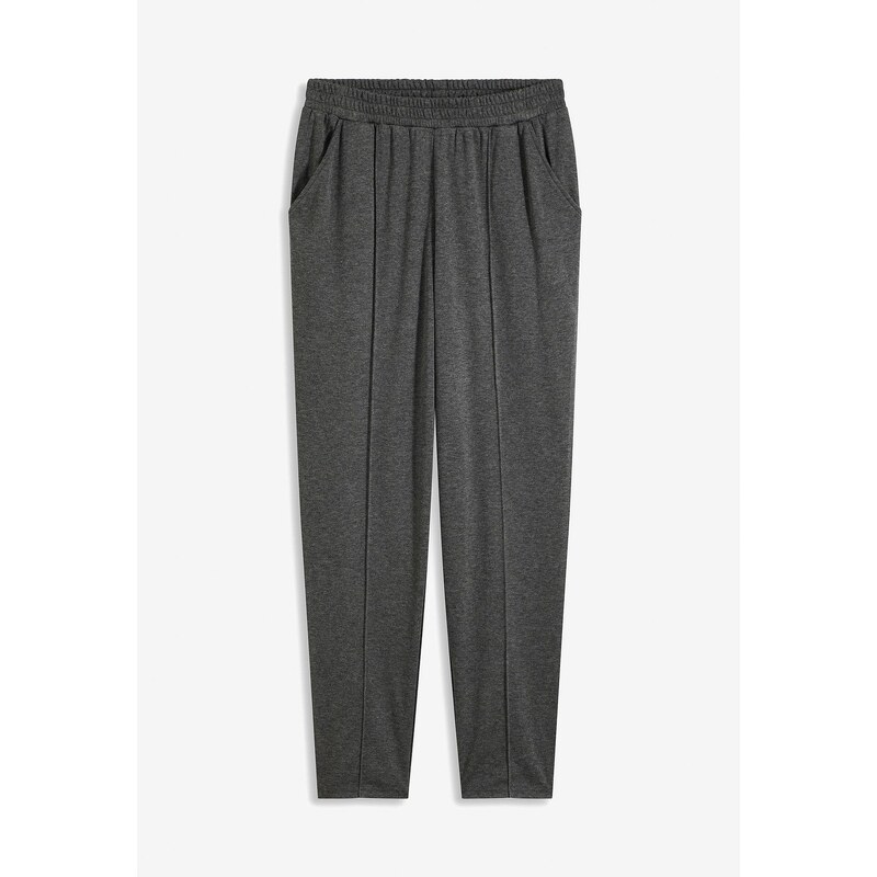 bonprix Nohavice bez zapínania so záhybmi, farba šedá 62055414