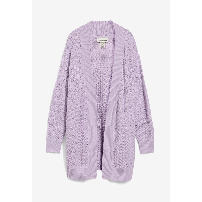 bonprix Dlhý pletený sveter, farba fialová 65262604