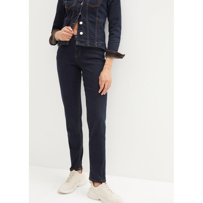 bonprix Mom džínsy, Mid Waist, dlhé, farba modrá 63540434