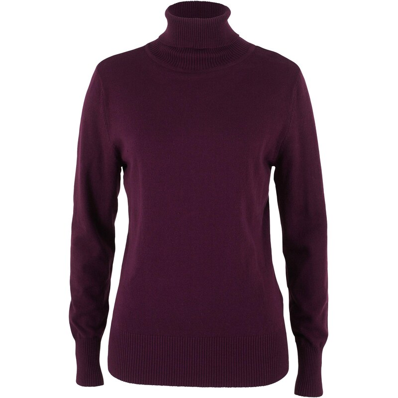 bonprix Rolák, jemne pletený, farba fialová 44742103