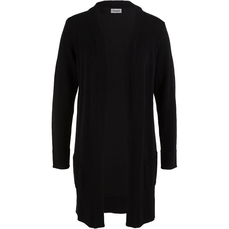 bonprix Dlhý pletený sveter, dlhý rukáv, farba čierna 44742127