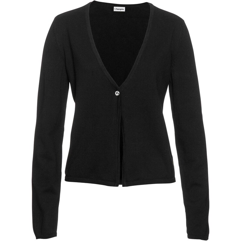 bonprix Jednoduchý pletený sveter, farba čierna 19296394