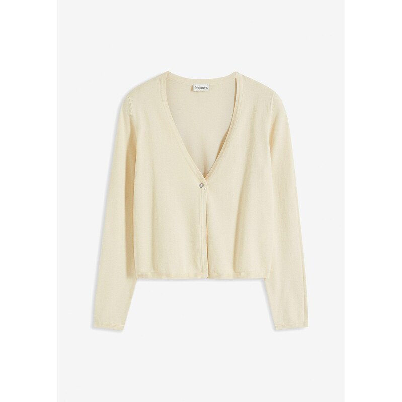 bonprix Jednoduchý pletený sveter, farba béžová 62741275