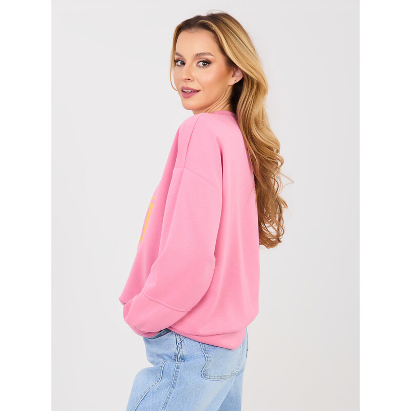 RUE PARIS Ružová mikina bez kapucne 67494031