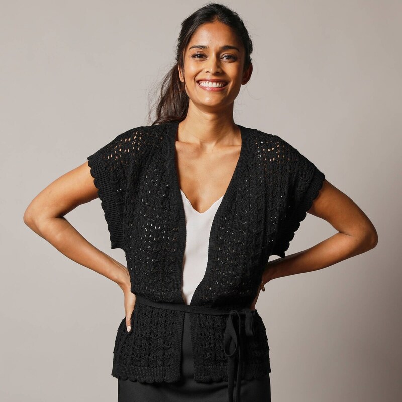 Ažúrová vesta čierna 054 Blancheporte 67494175