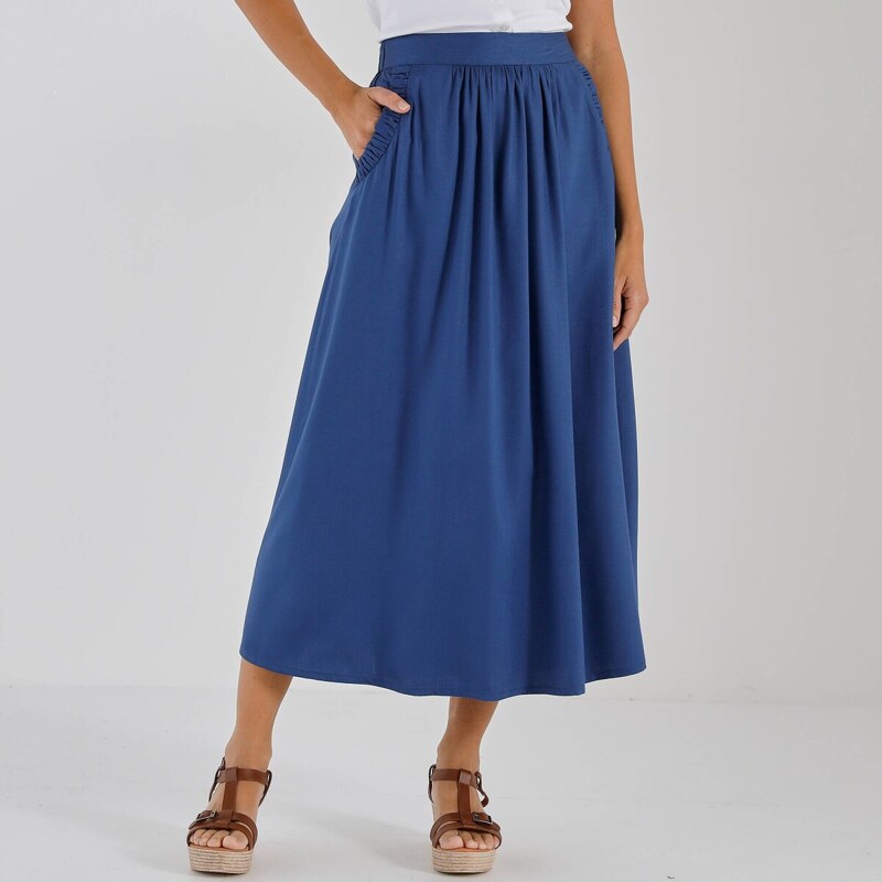 Dlhá jednofarebná sukňa indigo 050 Blancheporte 67494181