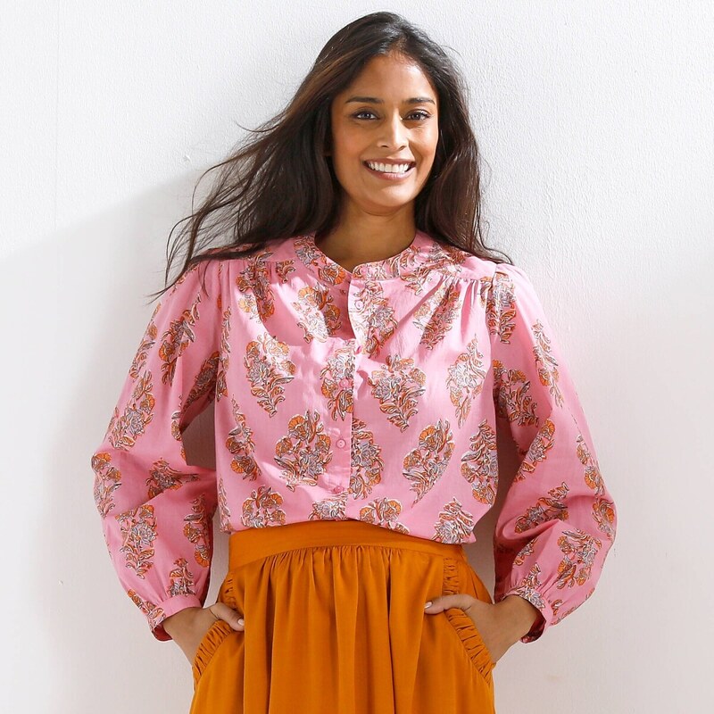 Blúzka s dlhými rukávmi a potlačou ružová 054 Blancheporte 67494191