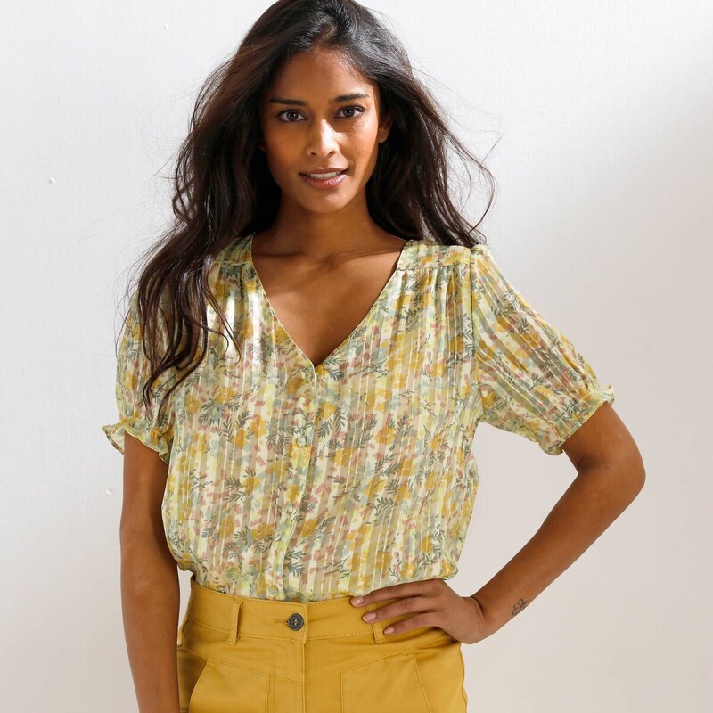 Voálová blúzka s potlačou žltá 054 Blancheporte 67494194