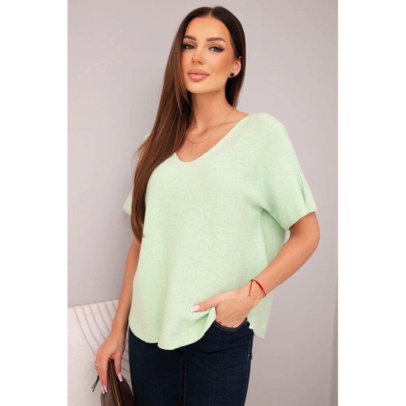 Kesi Włoski Dámsky sveter s krátkym rukávom a V-výstrihom 67428099