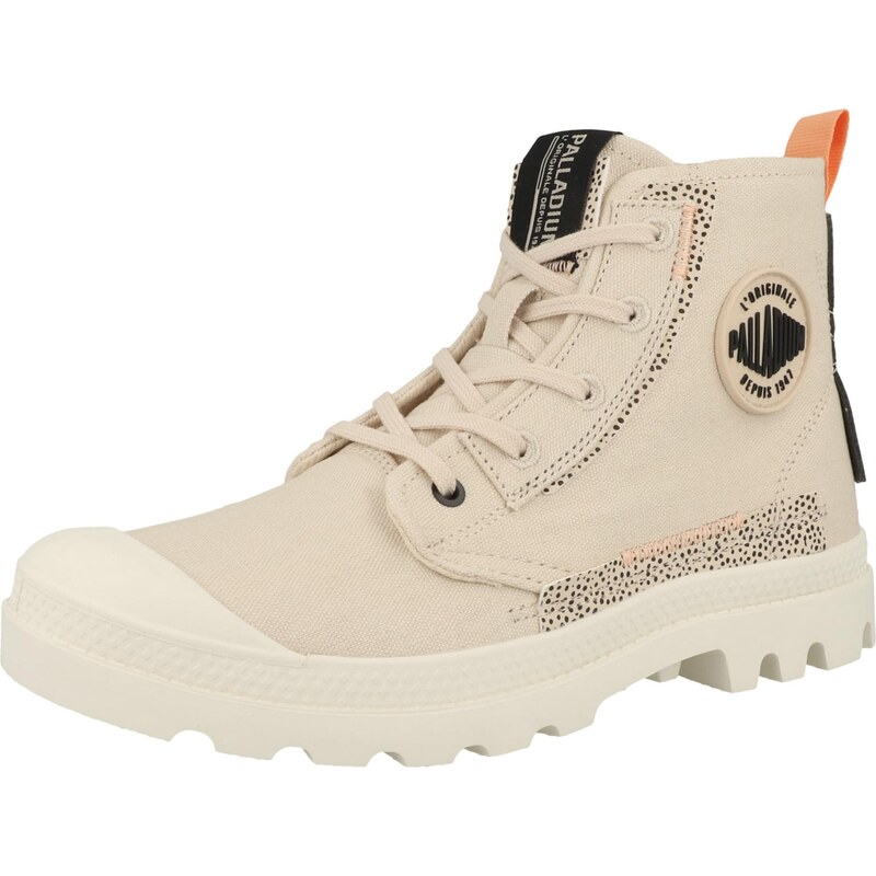 Palladium Šnurovacie členkové čižmy Pampa slonová kosť / tmavooranžová 67499045
