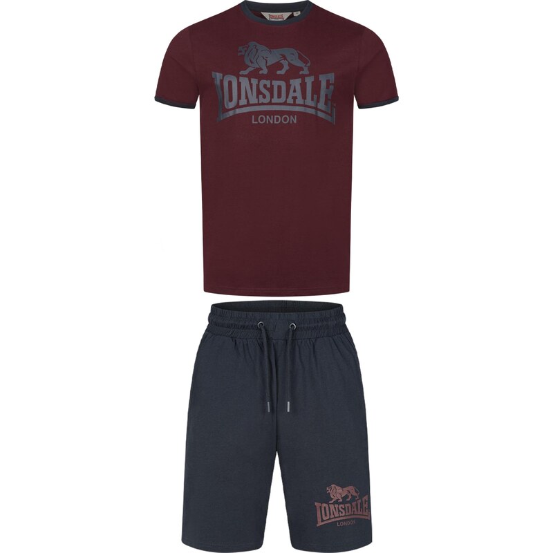 LONSDALE Joggingová súprava MAIST tmavomodrá / karmínovo červená 67499067