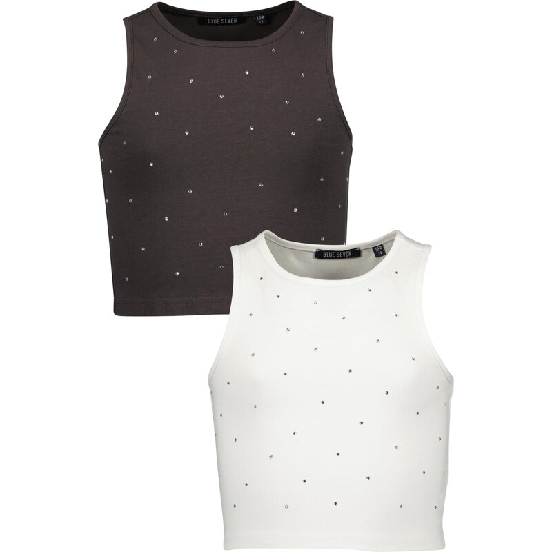 BLUE SEVEN Top tmavohnedá / biela 67499091