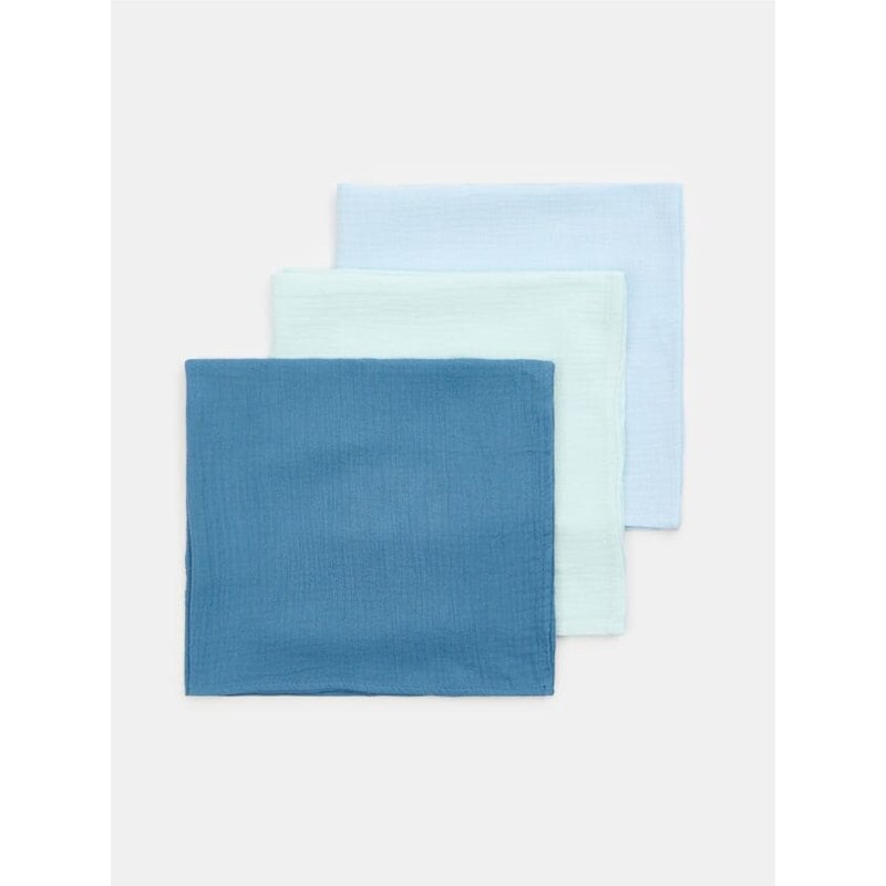Sinsay - Súprava mušelínových plienok 3 pack - bledotyrkysová 67494459