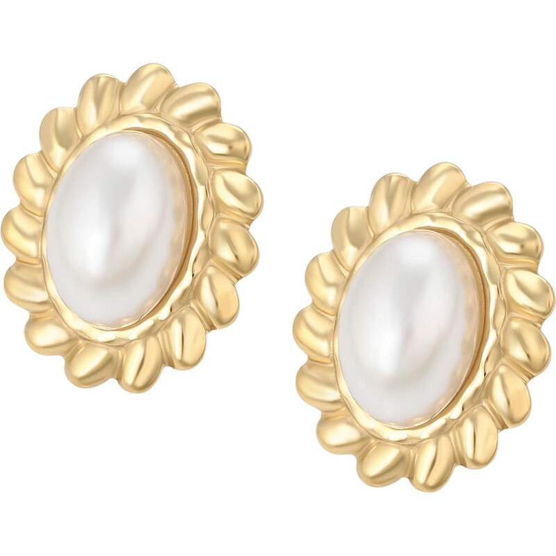 faina Náušnice zlatá / perlovo biela 67499165