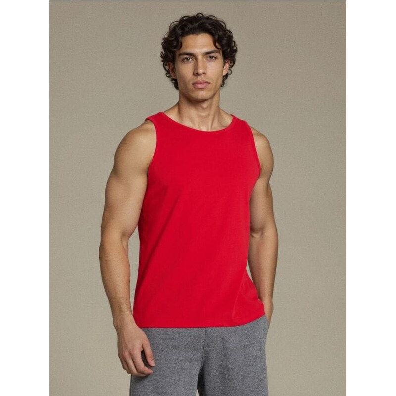 Sinsay - Bavlnené tielko - červená 67494589